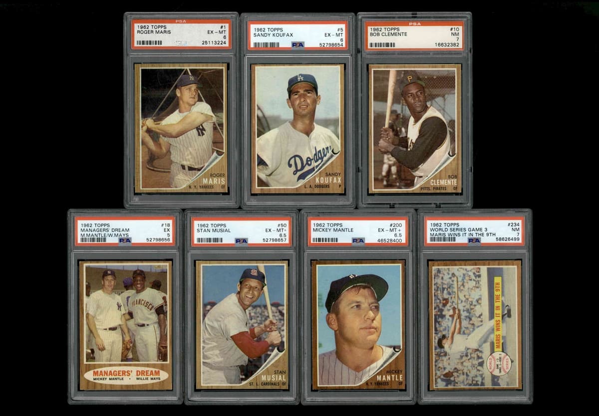 1962 Topps Baseball Complete Set (598) Mantle Mays Aaron PSA 6