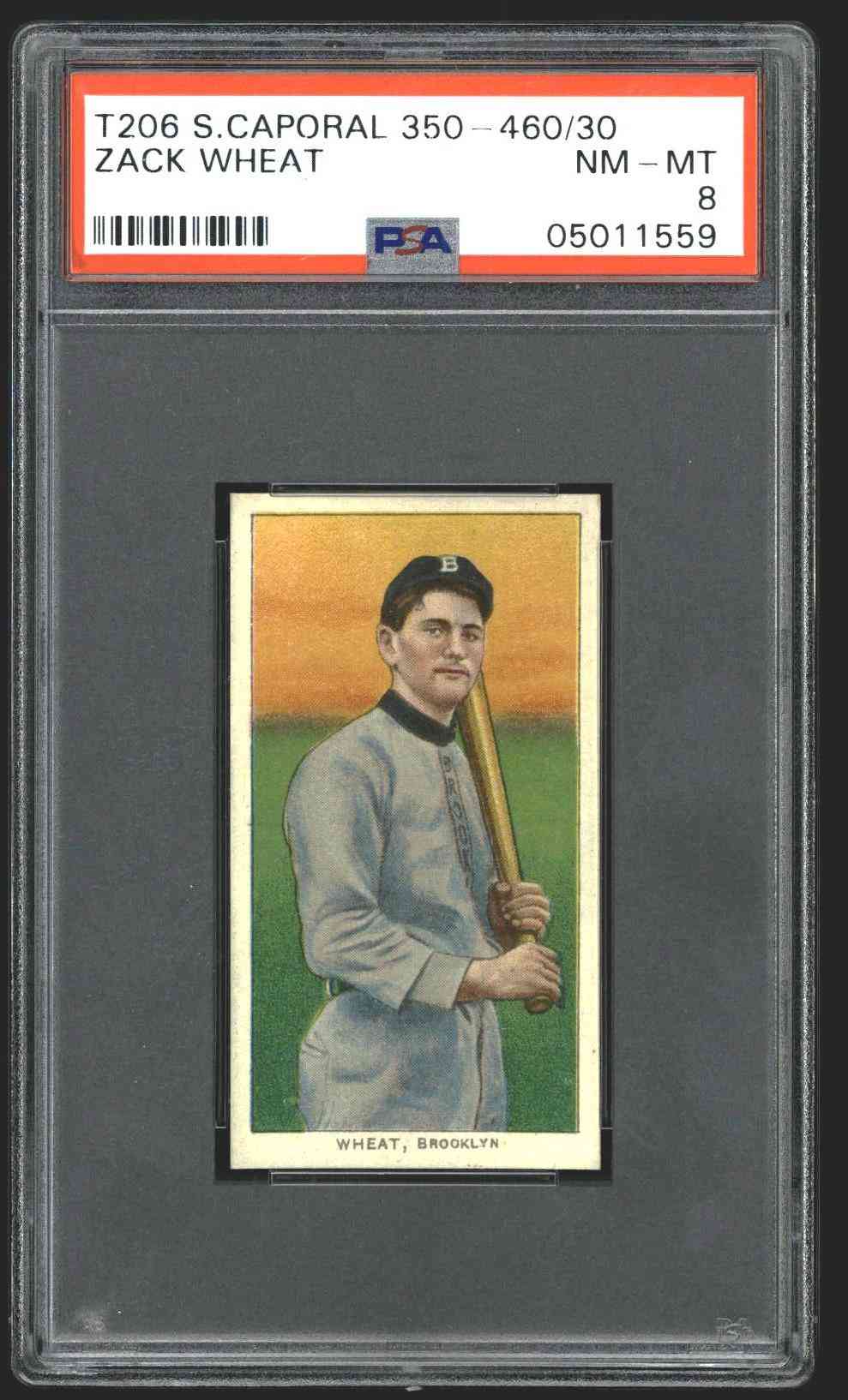 1909 T206 Zack Wheat