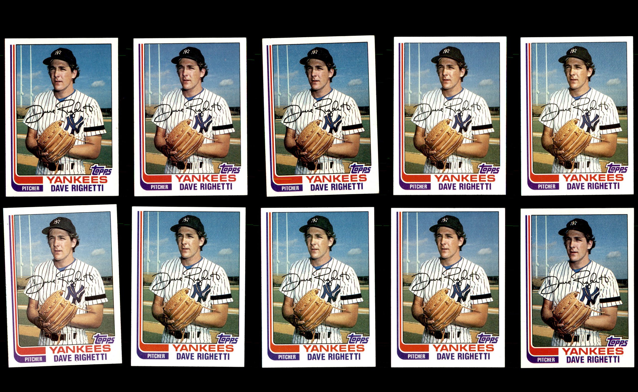 1982 Topps #439 Dave Righetti Rookie Cards Lot of 10 NM-MT