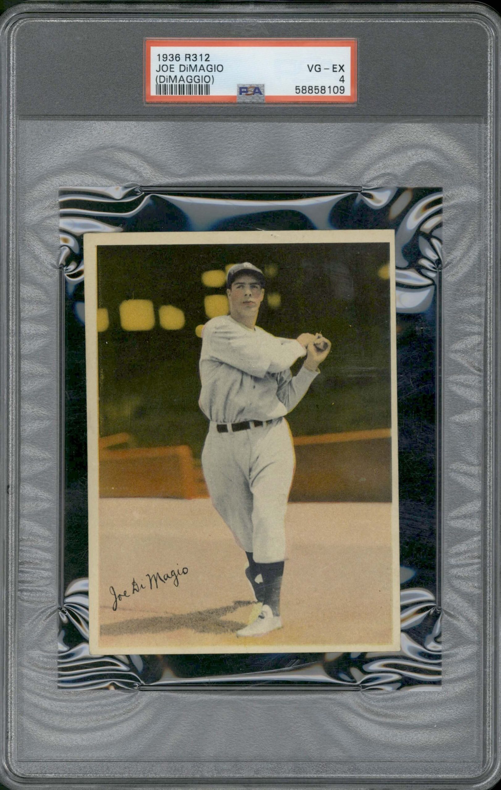 1941 Play Ball Joe Dimaggio Signed Porcelain Baseball Card PSA