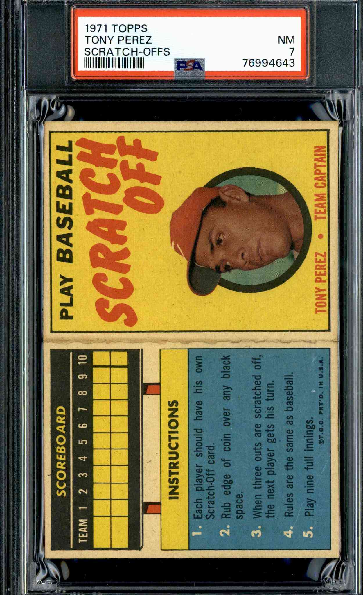 1969 Topps #295 Tony Perez Cincinnati Reds Baseball Card NM